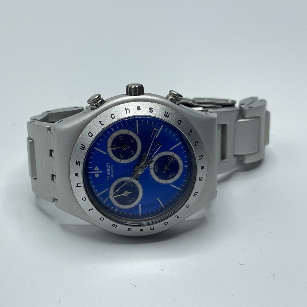 unisex Swatch Irony Chrono in blue